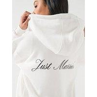 Six Stories Just Married Zip Through Hoodie - White