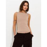 New Look Slash Neck Vest Top - Mink
