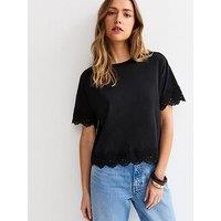 New Look Black Lace Trim Top