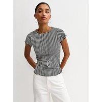 New Look Striped Babylock T-Shirt - Black