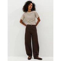New Look Dark Brown Barrel Leg Jeans