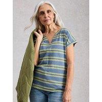 White Stuff Nelly Notch Stripe Tee - Blue