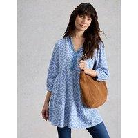 White Stuff Marta Embroidered Tunic - Blue