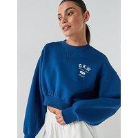 Gym King Womens Composure Cropped Crew - Blue