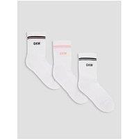 Gym King Womens Rib Knit Socks (3Pk) - Cream/Pink