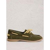 White Stuff Boat Lace Up Shoe - Green