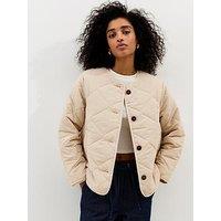 New Look Soft Touch Quilted Jacket - Stone