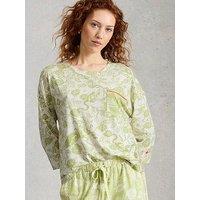 White Stuff Maya Boxy Printed Pyjama Top - Green