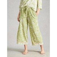 White Stuff Trina Cropped Pyjama Trouser - Green