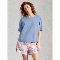 White Stuff Maya Boxy Pyjama T-Shirt - Blue