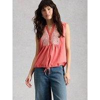 White Stuff Peony Sleeveless Shirt - Pink