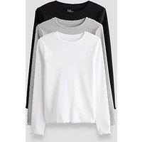 The Very Collection Girls 3 Pack Core Basic Longsleeve Tops