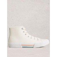White Stuff Pippa Leather Hi-Top Trainer - White