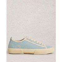 White Stuff Pippa Canvas Lace Up Trainer - Blue