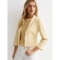 New Look Light Yellow Cropped Blazer