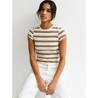 New Look Cotton Striped Baby T-Shirt - Yellow