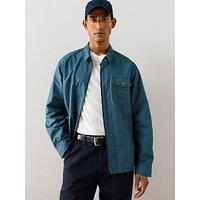 The Very Collection Long Sleeve Zip Through Shirt - Mid Blue