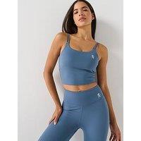 Gym King Womens 365 Long Line Tank Sports Bra - Blue