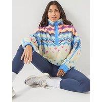 Fp Movement Womens Training Printed Mountain High 1/2 Zip Fleece - Multi