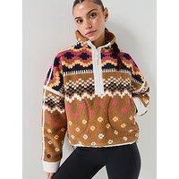 Fp Movement Womens Printed Mountain High 1/2 Zip Fleece - Brown