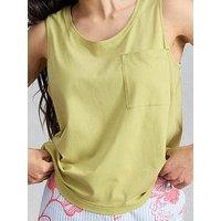 White Stuff Maya Pyjama Vest Top - Green