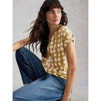 White Stuff Nelly Notch Neck T-Shirt - Green