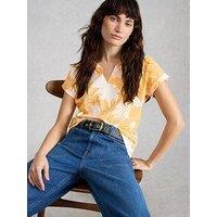 White Stuff Nelly Notch Neck T-Shirt - Yellow