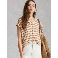 White Stuff Ella Lace Tee - Brown