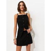 New Look Linen Rich Wrap Skort - Black