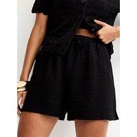 New Look Woven Drawstring Shorts - Black