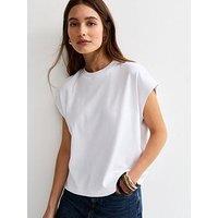 New Look Grown On Sleeve Premium Heavyweight Cotton T-Shirt - White
