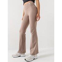 Gym King Womens 365 Wrap Over Flared Yoga Legging - Brown