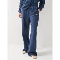 Six Stories Wifey Club Wide Leg Joggers - Navy