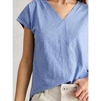 White Stuff Neve V Neck T-Shirt - Blue