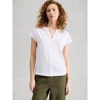 White Stuff Nina Notch Neck T-Shirt - White