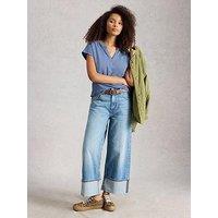 White Stuff Nina Notch Neck T-Shirt - Blue