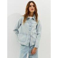 New Look Faded Denim Shacket - Light Blue