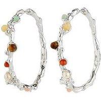 Pilgrim Iris Hoop Earrings Silver-Plated