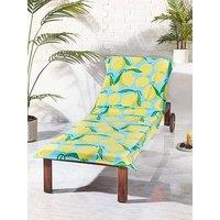 Catherine Lansfield Lemons Lounger 100% Cotton Sun Lounger Towel Aqua