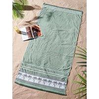 Catherine Lansfield Palm Trees 100% Cotton Beach Towel Xl Green
