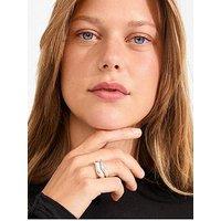 Pilgrim Callaway Rings 2-In-1 Set, Silver-Plated