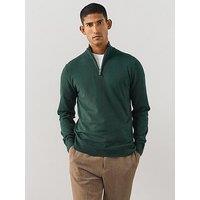 The Very Collection Cotton Rich 1/4 Zip Jumper - Green