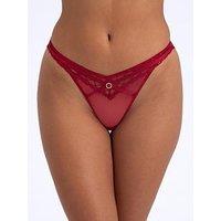 Boux Avenue Josephina Embroidered Briefs - Pillar Box - Red