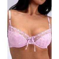 Boux Avenue Della Embroidered Plunge Bra - Bubblegum Pink