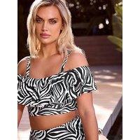 Yours Curve Bardot Frill Bikini Top