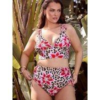 Yours Curve Animal Lily Adjustable High Waisted Brief