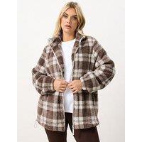 Yours Curve Zip Through Check Fleece