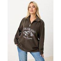 Yours Curve Half Zip Colorado Fleece