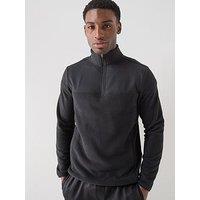 Gym King Mens 1/4 Zip Polar Fleece Top - Black