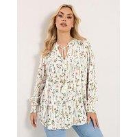 Yours Curve Embellished Gypsy Blouse - White